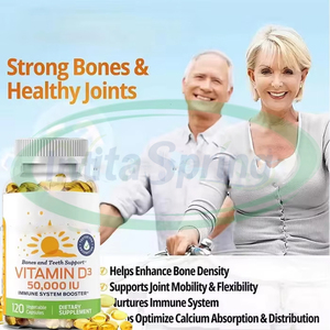 VitaSpring <span class=keywords><strong>Vitamin</strong></span> K2 Mk7 Suplemen Kesehatan Tulang dan Jantung OEM <span class=keywords><strong>Vitamin</strong></span> D3 400mg <span class=keywords><strong>Vitamin</strong></span> K2 MK7 Kapsul <span class=keywords><strong>Softgel</strong></span> - Product Image 2