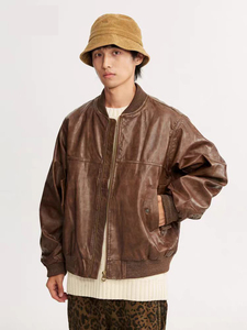 <span class=keywords><strong>Giacca</strong></span> in <span class=keywords><strong>Pelle</strong></span> Unisex Stile Americano Retrò Vintage, <span class=keywords><strong>Oversize</strong></span>, per Motociclisti, Invernale di Alta Qualità - Product Image 1