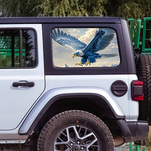 Autocollant pour vitre arrière de voiture Flying Blue Eagle One Way Vision, autocollant translucide perforé pour vitre de SUV, 2 pièces - Product Image 3