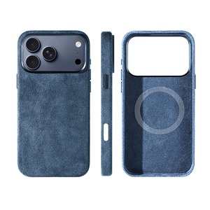 <span class=keywords><strong>Coque</strong></span> de téléphone <span class=keywords><strong>iPhone</strong></span> 17 en daim italien premium, entièrement recouverte, découpée au laser avec précision, aimant puissant, prix usine - Product Image 1