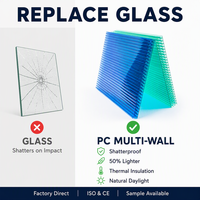 Plaque de polycarbonate massif transparente OEM 10mm 12mm 15mm pour toiture de puits de lumière et éclairage naturel des bâtiments de terminaux aéroportuaires