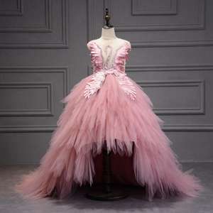 Vestido de Princesa de Verano 2020 para Niña, Vestido Largo con Cola de Cisne, Disfraz de Cumpleaños para Niñas, Vestidos de Dama de Honor - Product Image 1