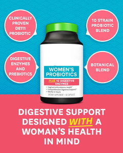 Capsules de suppléments probiotiques et prébiotiques pour femmes, marque privée OEM, mélange probiotique DE111, enzymes digestives, complexe botanique - Product Image 3