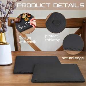 <span class=keywords><strong>Grand</strong></span> plateau de service en vrac de tapis de fromage en pierre d'<span class=keywords><strong>ardoise</strong></span> pour le placement de repas divertissant de viande - Product Image 5