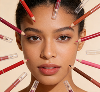 Rouge à lèvres mat de couleur rouge personnalisé avec Lip Liners assortis