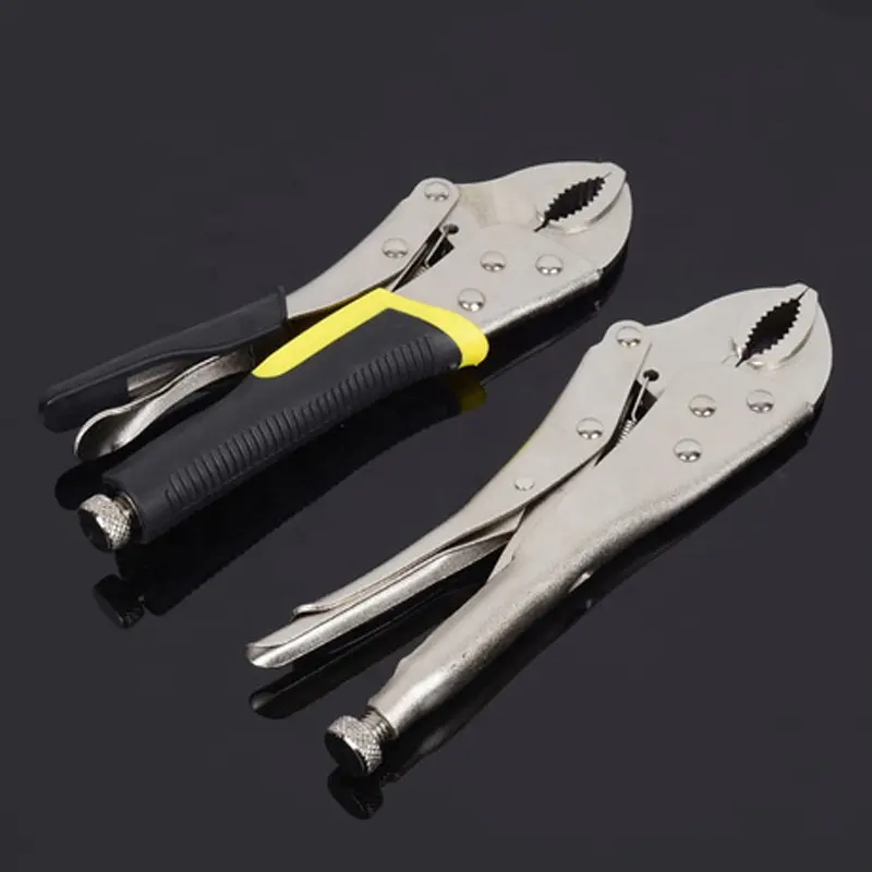 Curved Jaw lock grip negative-opening big locking pliers with wire Cutter- 4 and 10 inch
