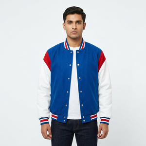 Blouson universitaire slim fit personnalisé pour homme, style streetwear décontracté avec impression stylée, manteau d'hiver universitaire - Product Image 1