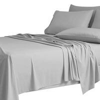 Parure de draps de luxe 4 pièces blanche unie en bambou/polyester certifiée OEKO-TEX 300TC anti-acariens – Vente en gros