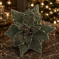 Fleurs artificielles de Poinsettia en polyester pour décorations de Noël, intérieur et extérieur, décoration de la maison, tailles et couleurs personnalisées, pour centres commerciaux et fêtes