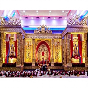 Décoration de mariage malais Mandap Cum scène Style sud-indien FRP mariage Mandap Cum scène Grand mariage carré Fiber Mandap USA - Product Image 1