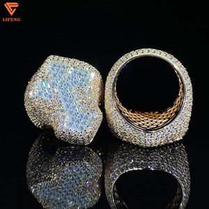Anillo de Cruz de Moissanita Lifeng Jewelry, Anillo de Plata 925 Personalizado de Moda Hip Hop, Anillo de Diamantes para Hombre - Product Image 4
