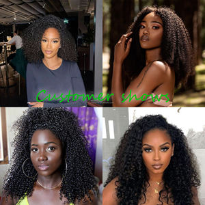 100 g/paquete de extensiones de cabello humano rizado Afro negro Natural Remy ruso de trama de cabello humano para mujer negra - Product Image 6