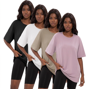 Nouveau T-shirt en tricot à manches courtes pour femmes, taille plus, coupe ajustée, col rond, léger, extensible, confortable, respirant, à porter au quotidien - Product Image 1
