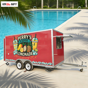 Remolque de Comida Móvil Cuadrado Certificado por CE DOT, de Acero Inoxidable, Aluminio y Fibra de Vidrio, Totalmente Equipado para Hot Dogs y Hamburguesas - Product Image 1