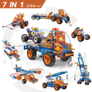 Juego de Construcción de 244 Piezas, Modelo de Vehículo de Reparación de Emergencias en Carretera, Juguete STEM para Niños, Creativo, con Tornillos y Tuercas, Desmontable, Auto, Camión, Helicóptero, DIY - Product Image 2