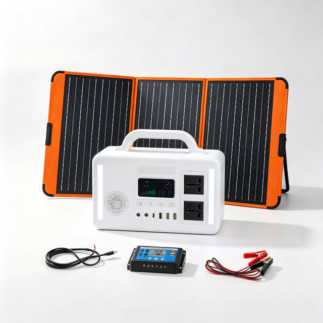 300W Outdoor Portable Power Station Kit with 150W Foldable Solar Panel Solar Power Generator for Camping Travel Home Emergency