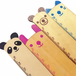 Kawaii Animal design wooden Ruler Multifunction DIY Drawing Rulers For Kids Students Office School Stationery