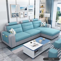 Sofá Seccional en Forma de L, Sofá Cama Convertible, Sofá Modular con Funda Lavable, Reposacabezas Ajustable, Muebles de Sala de Estar para el Hogar