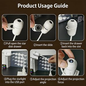 <span class=keywords><strong>Proyector</strong></span> de <span class=keywords><strong>Galaxias</strong></span> 2 en 1 con Luz Nocturna, <span class=keywords><strong>Proyector</strong></span> de Cielo Estrellado USB Portátil con Brillo Ajustable para Dormitorio - Product Image 6