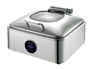 Chauffe-plat électrique en acier inoxydable argenté pour buffet, avec couvercle, idéal pour hôtels, restaurants, traiteurs et cuisines en Chine