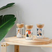 Vente en gros de bouteilles en verre de marque privée, ensembles de diffuseur de roseaux avec bouchon