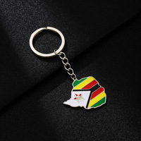 Pendentif Carte du Zimbabwe Drapeau Style Ethnique Unisexe Polyvalent en Acier Inoxydable Bijou Tendance Accessoire de Mode - Vente Chaude