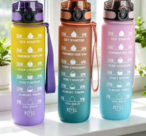 Portable <b>Reusable</b> Motivational Drinking Bottle Sports Water Bottle With Time Marker Plastic <b>Cup</b> - Product Image 5