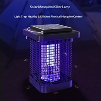 Piège à insectes électrique solaire, portée de 1076 pieds carrés, lampe anti-moustiques, étanche IP65, intérieur/extérieur, attrape-mouches et insectes