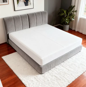 MYUZ Matelas rétro en tissu velours côtelé, compressé sous vide, emballage roulé adapté à l'expédition, construction en mousse pure, tailles King et Queen - Product Image 1