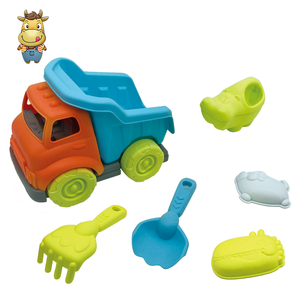 Ensemble de jouets de plage pour enfants, 6 pièces, camion à benne basculante, pelle, râteau, moule, jouets d'extérieur d'été - Product Image 1