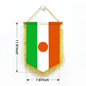 Mini drapeaux de voiture 20x30cm, drapeaux du Niger, accessoires de décoration murale, petits ornements à suspendre - Product Image 4