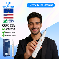 CURVY MOON Nettoyeur dentaire électrique sonique pour usage domestique, élimination de la plaque dentaire, du tartre et des taches, blanchiment des dents avec lumière LED
