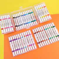 Haute Performance 48 Couleurs Meilleur Fine Liner Aquarelle Double Double Pointe Brosse Coloriage Croquis Marqueur Stylo Ensemble pour Enfants Adultes