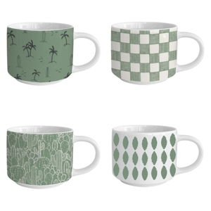 แก้วกาแฟเซรามิคลายเขียวทันสมัย ขายดีจากโรงงาน ปลอดภัยสำหรับเครื่องล้างจาน เหมาะสำหรับเป็นของขวัญทางธุรกิจ - Product Image 5