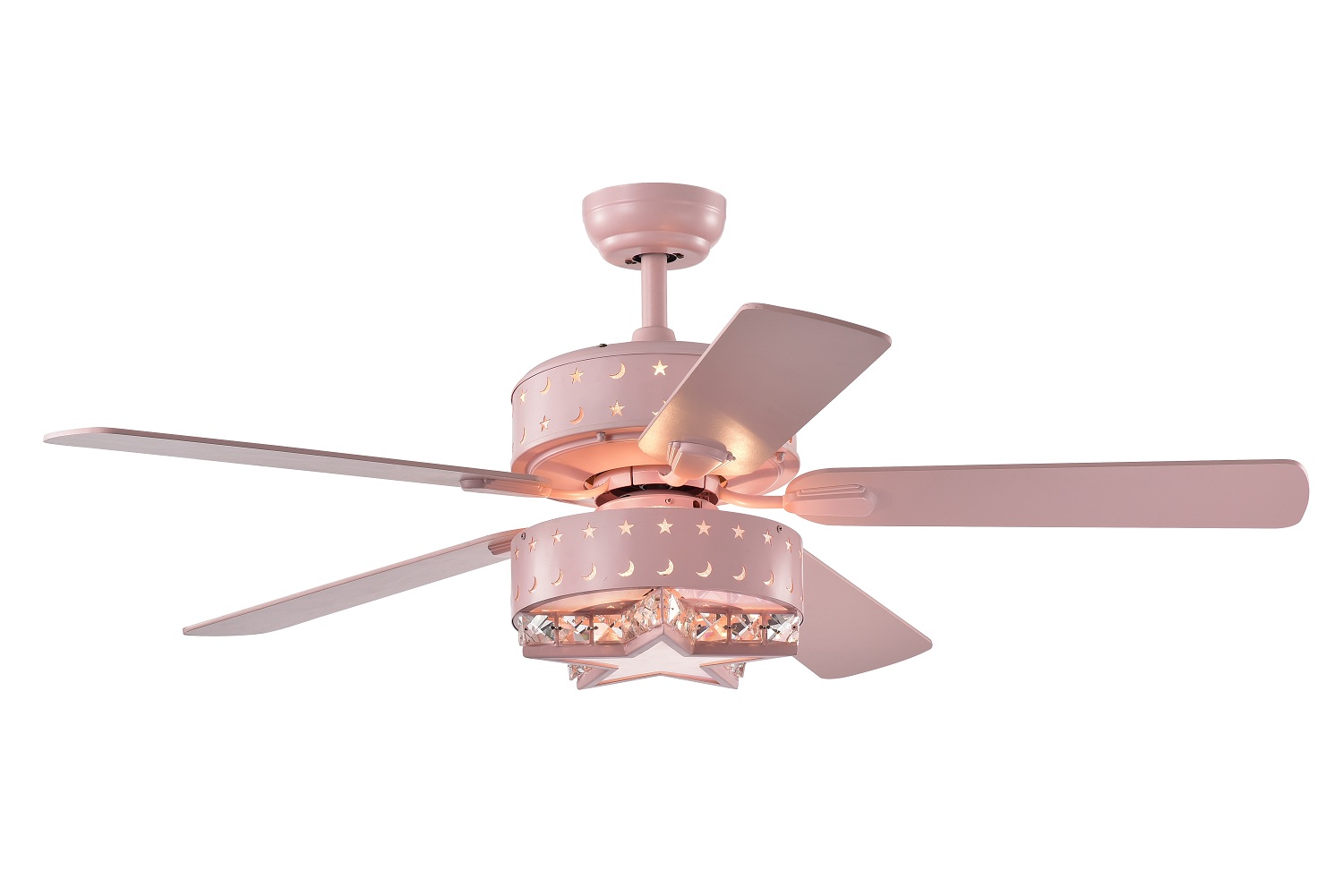 52-inch Star & Crescent Children Room Light Ceiling Fan with Remote Control