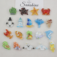 Breloques transparentes en résine d'animaux marins pour la décoration de pendentifs et d'accessoires capillaires DIY en colle crème