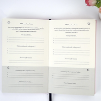 Offre Spéciale imprimé lin tissu couverture rigide Gratitude Journal estampillé à chaud lin planificateur cahier 5 minutes Gratitude cahier