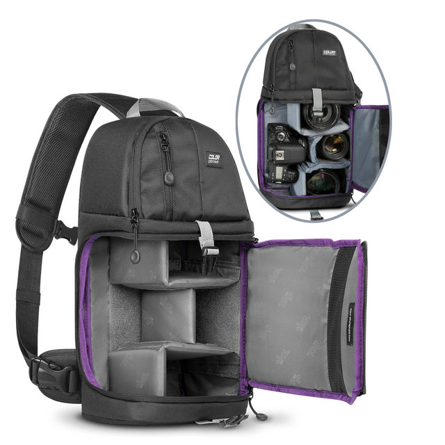 Camera sling zaino all'aperto zaino da viaggio borsa a tracolla della fotocamera con vano e tasche per le donne degli uomini per la corsa esterna