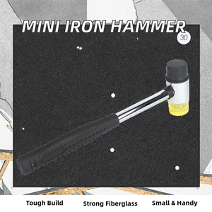 Mini martillo de acero al carbono para impresión, mango de fibra de vidrio, martillo de clavos de hierro pequeño para uso de <span class=keywords><strong>maquinista</strong></span>, mazo de goma personalizable OEM - Product Image 3