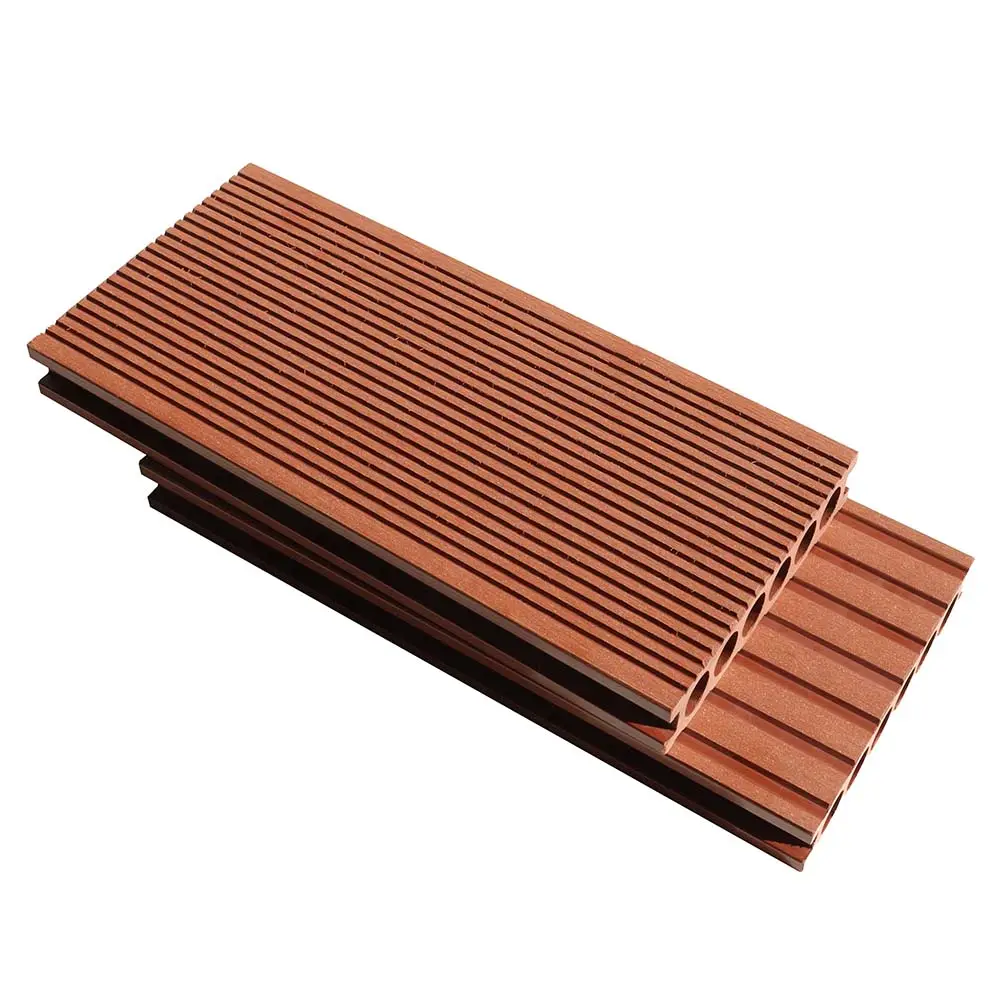 140*30 mm customized circular holes composite wooden decking planks external wpc balcony deck boards