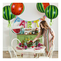 Vente en gros de ballons en aluminium 4D en forme de pastèque de 22 pouces Conception de fruits gonflables pour les décorations de fête Fourniture d'usine