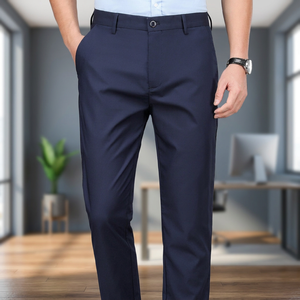 Smart Casual Stretchy Sports Men's Fast Dry Full Length Straight Office <b>Black</b> Navy <b>Work</b> <b>Pants</b> Spring Autumn - Product Image 2