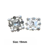Boutons en alliage de zinc plaqué avec perles de cristal et strass, boutons de luxe écologiques pour la couture de vêtements, boutons à tige