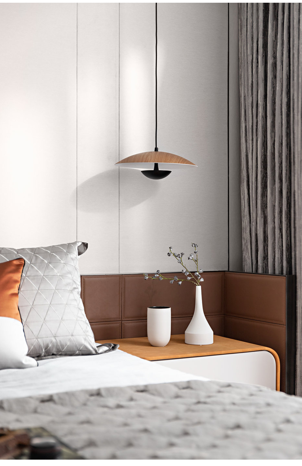 Japanese Style Wood Grain Chandelier Retro Coffee Shop Bar Bedroom Restaurant Homestay pendant light Simple Style Lamp