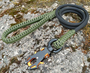 Ağır alüminyum tutuşunu tırmanma halat köpek tasma Paracord örgülü kolu ve kurbağa 360 klip - Product Image 2
