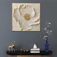 Peinture à l'huile originale moderne peinte à la main, grande fleur blanche sur toile, décoration murale de haute qualité pour le salon