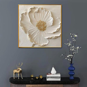 Opera d'Arte Originale Moderna Dipinta a Mano Grande Dipinto a Olio con Fiori Bianchi su Tela di Alta Qualità Decorazione Murale <span class=keywords><strong>per</strong></span> Soggiorno - Product Image 3
