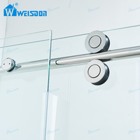 Porte de douche en verre trempé sans cadre écran de douche coulissant simple en acier inoxydable Weisdon personnalisé