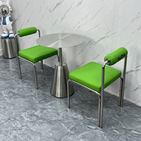 Table à manger pliable en acier inoxydable de style industriel, résistante à l'eau, pour 2 personnes, utilisation en restaurant et commerciale, prête à être expédiée