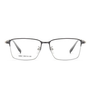 Montures de lunettes carrées en métal pour hommes Danyang 34841 55-14-145, monture complète antidérapante, verres en résine - Product Image 1